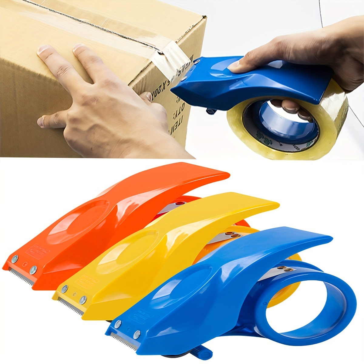 Professional Heavy Duty Reusable Tape Dispenser with Ergonomic 10° Sloped Design for Comfortable and Efficient Packaging Tasks - Durable, Eco-Friendly, and Masterful Tool for Precise Professionals