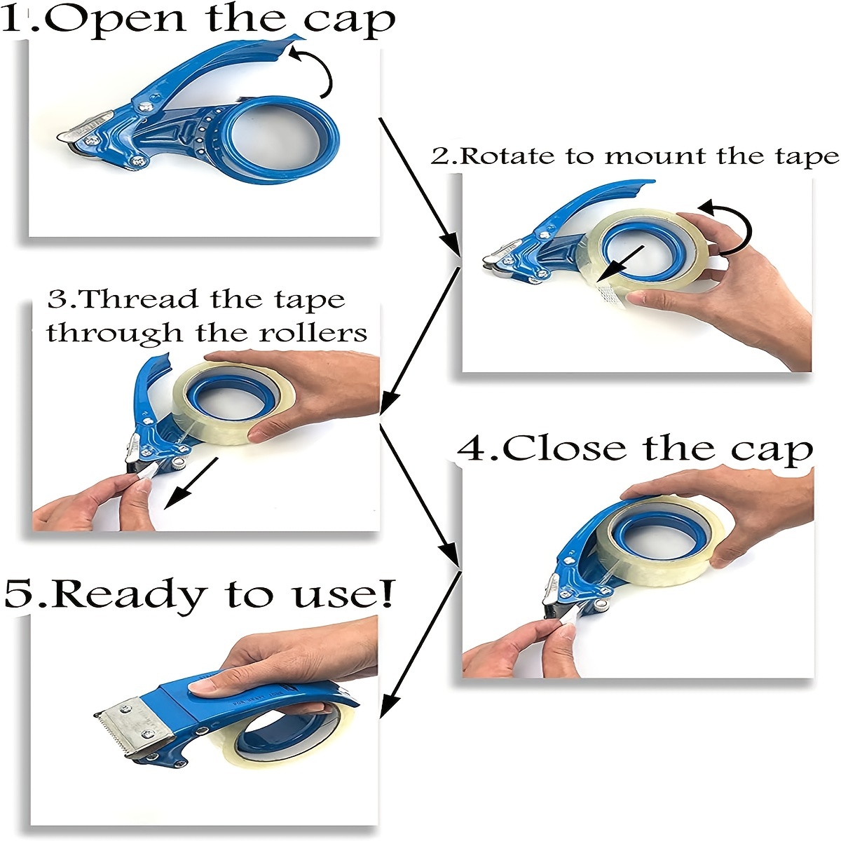 Professional Heavy Duty Reusable Tape Dispenser with Ergonomic 10° Sloped Design for Comfortable and Efficient Packaging Tasks - Durable, Eco-Friendly, and Masterful Tool for Precise Professionals