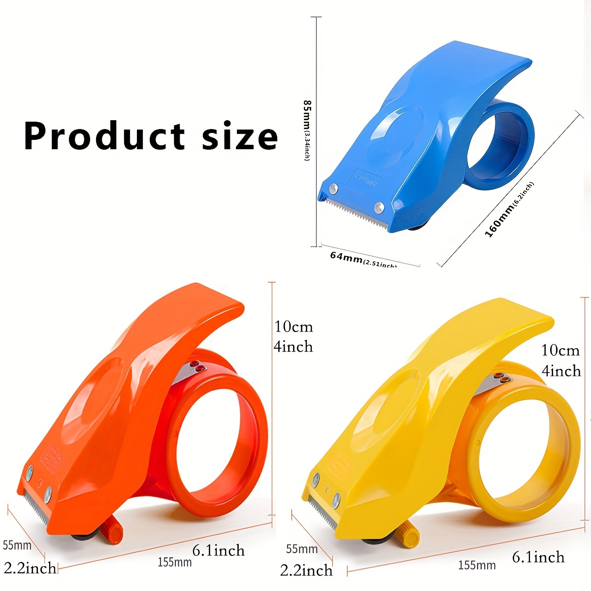 Professional Heavy Duty Reusable Tape Dispenser with Ergonomic 10° Sloped Design for Comfortable and Efficient Packaging Tasks - Durable, Eco-Friendly, and Masterful Tool for Precise Professionals