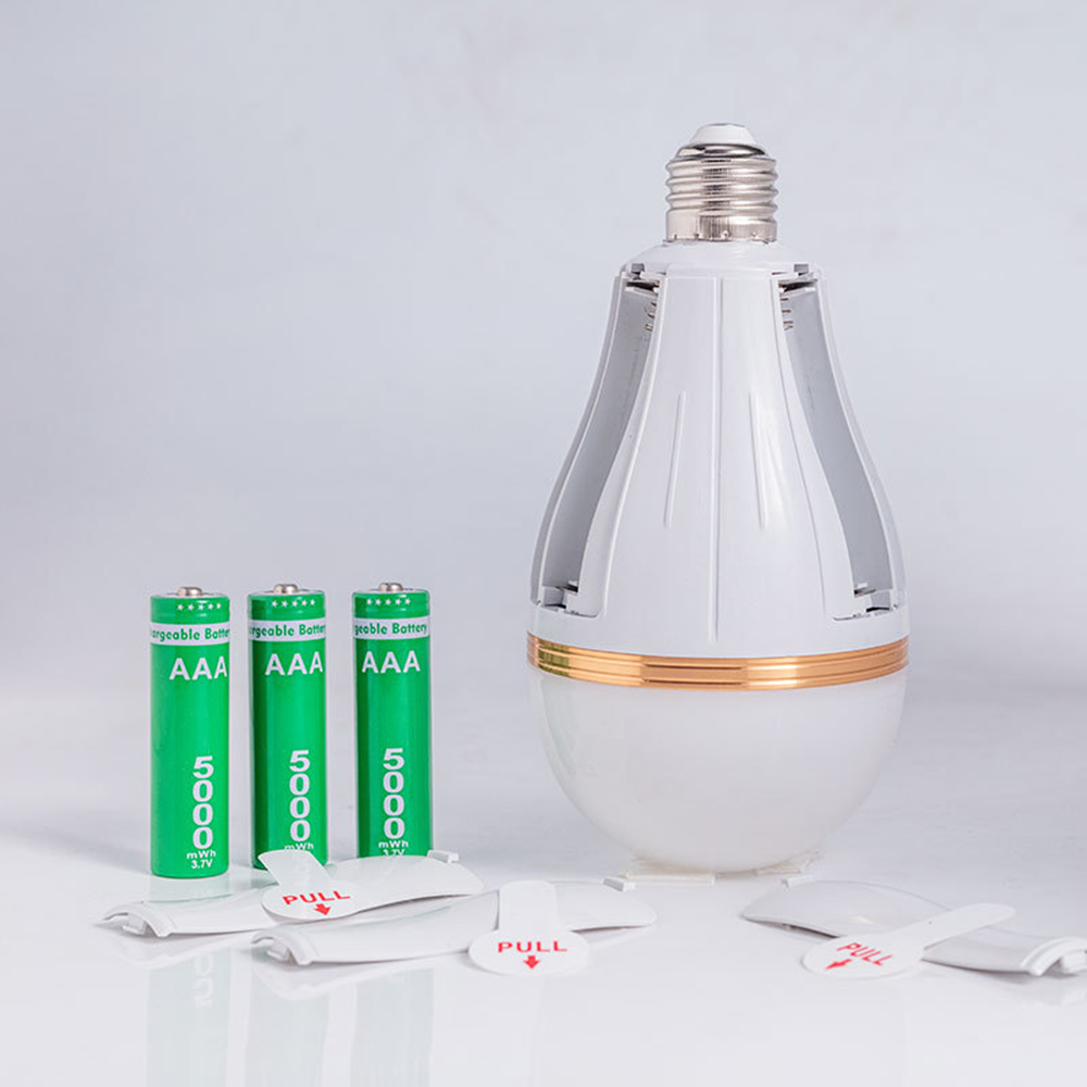 Smart Charging LED Bulb Light with Power Failure Emergency Mode, Flicker-Free Illumination, Detachable Emergency Bulb, and Long-Lasting 18650 Battery - Portable and Reliable Lighting Solution for Home, Outdoor, and Emergency Use