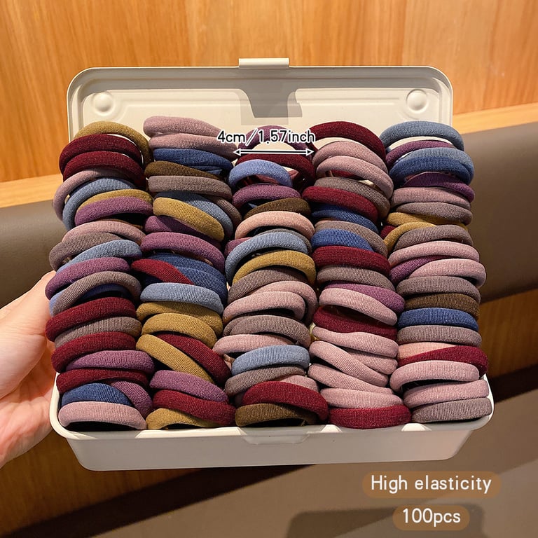 Korean Style Hair Accessories Set - 100 Pieces of High-Quality, Durable, and Versatile Bands for Comfortable and Stylish Wear, Ideal for Daily Use, Featuring Elasticity for Easy Adjustment, Gentle on Hair and Scalp, Perfect for Casual and Formal Looks, Elevate Your Outfit with Trendy Designs