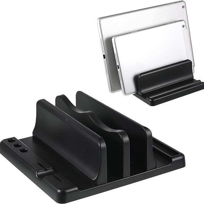 Vertical Space-Saving Office Laptop Stand with Scalable Width Feature for Various Laptop Sizes, Easy Placement and Desk Storage - Durable Construction for Organized Workspace and Maximum Productivity