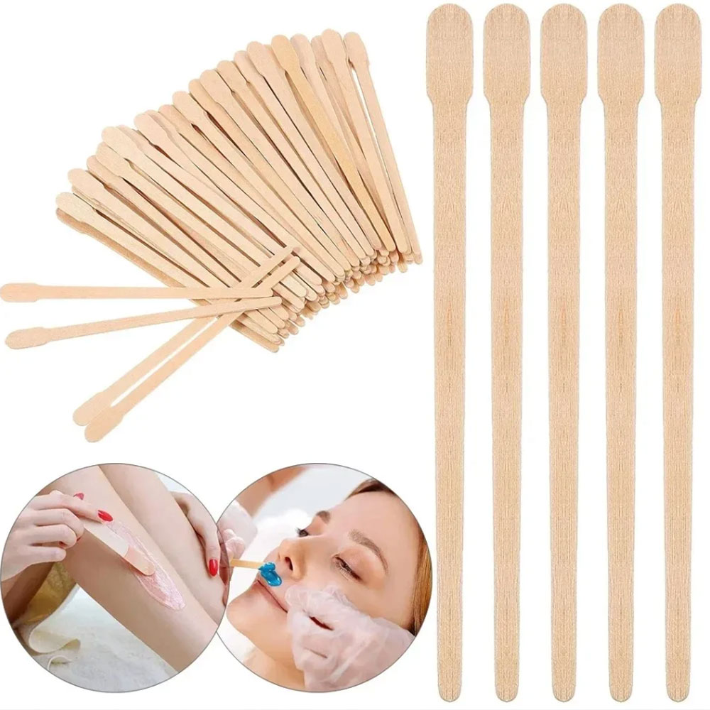 Disposable Wooden Hair Removal Sticks - 500 Pack of High-Quality Wax Spatulas for Precise and Hygienic Hair Removal - Ideal for Professionals and At-Home Use - Multi-Purpose Beauty Tool for Facial Hair, Eyebrows, and Small Areas - Lightweight and Easy to Maneuver