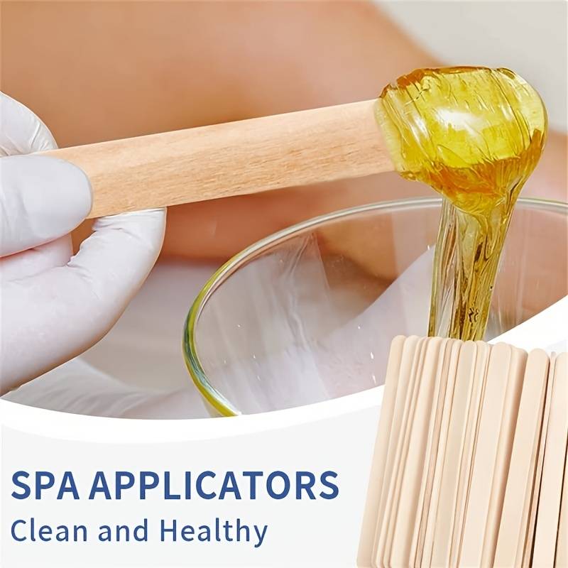 Disposable Wooden Hair Removal Sticks - 500 Pack of High-Quality Wax Spatulas for Precise and Hygienic Hair Removal - Ideal for Professionals and At-Home Use - Multi-Purpose Beauty Tool for Facial Hair, Eyebrows, and Small Areas - Lightweight and Easy to Maneuver