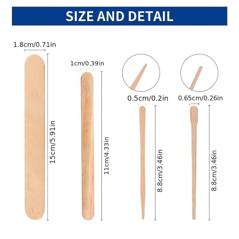 Disposable Wooden Hair Removal Sticks - 500 Pack of High-Quality Wax Spatulas for Precise and Hygienic Hair Removal - Ideal for Professionals and At-Home Use - Multi-Purpose Beauty Tool for Facial Hair, Eyebrows, and Small Areas - Lightweight and Easy to Maneuver