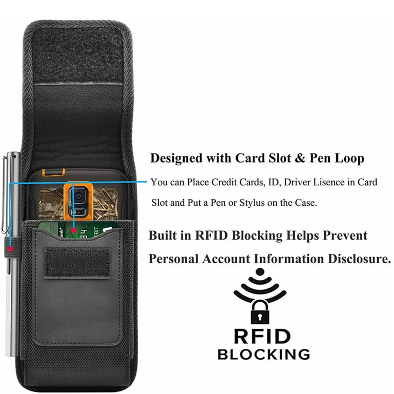 Adjustable Nylon Phone Holder Pouch for Samsung S24 Ultra 15 Pro Max with Secure Belt Clip - Multiple Sizes Available from M to XXXL - Durable Material, Easy Access, Hands-Free Convenience