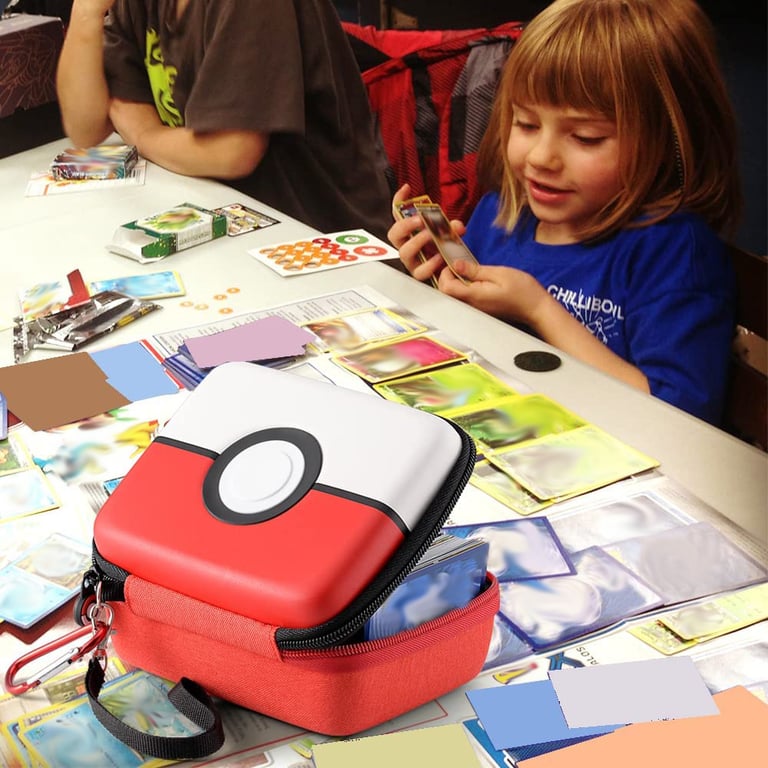 Magic PTCG and MTG Trading Card Protective Hard-Shell Storage Box Carrying Case - Holds Over 400 Cards, Multiple Compartments and Dividers, Sturdy Handle for Portability, Perfect Gift for Boys and Girls, Durable Construction for Long-Lasting Protection