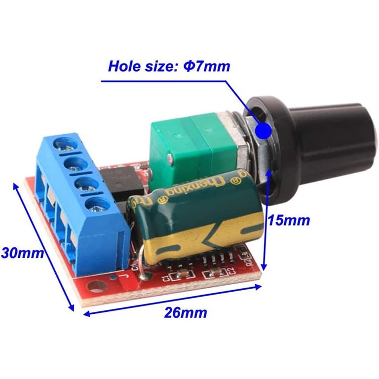 3pcs Mini DC Motor PWM Speed Controller with Adjustable Speed Control and Variable Voltage Regulation - High-Quality Material, Compact Design, Easy to Use - Ideal for Hobbyists, DIY Enthusiasts, and Professionals - 5V to 35V Input Voltage Range, 5A Output Current, 6V/12V/24V Output Options