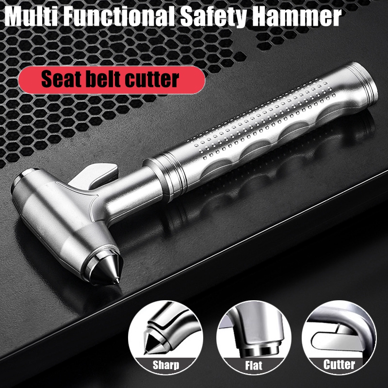 Multi-Functional Car Safety Tool: Emergency Hammer for Window Breaker, Seat Belt Cutter & Car Rescue - Durable, Reliable, Easy to Use, Compact & Portable - Essential Safety Tool for All Drivers and Passengers