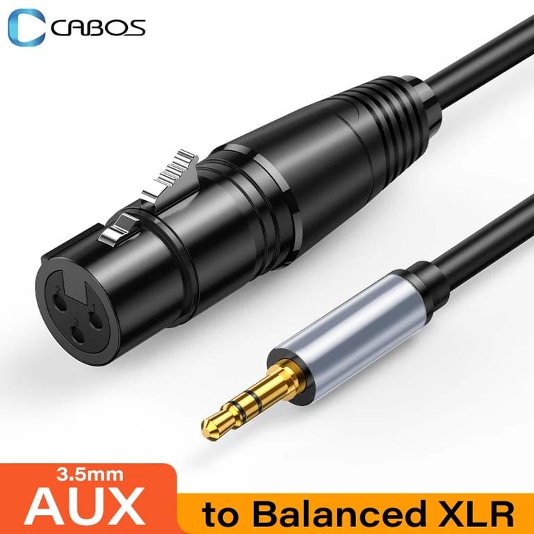 Premium XLR to 3.5mm Audio Cable for Microphones and Devices - Durable Construction, Wide Compatibility, Balanced Analog Audio, Flexible and Tangle-Free, Convenient Length - Ideal for Recording, Podcasts, and Music Production