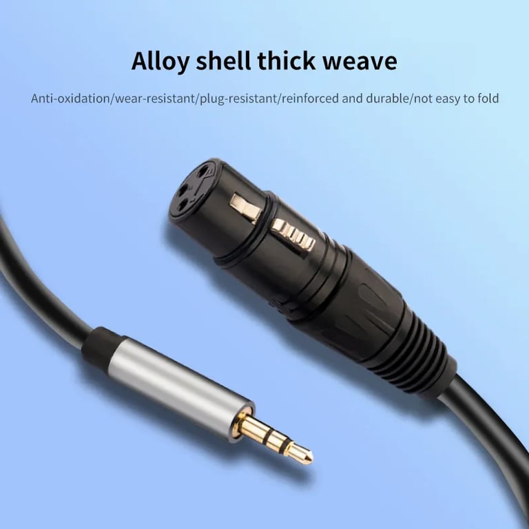 Premium XLR to 3.5mm Audio Cable for Microphones and Devices - Durable Construction, Wide Compatibility, Balanced Analog Audio, Flexible and Tangle-Free, Convenient Length - Ideal for Recording, Podcasts, and Music Production