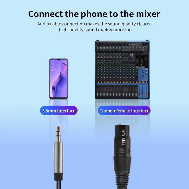 Premium XLR to 3.5mm Audio Cable for Microphones and Devices - Durable Construction, Wide Compatibility, Balanced Analog Audio, Flexible and Tangle-Free, Convenient Length - Ideal for Recording, Podcasts, and Music Production