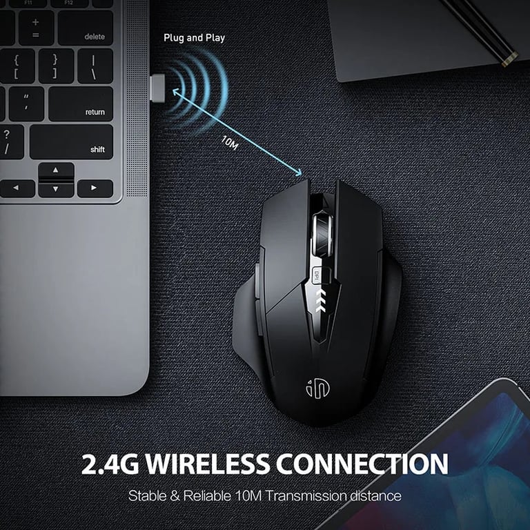 INPHIC F1 2.4G Wireless Mouse with Ergonomic Design, Rechargeable Battery, Silent Operation, Universal Compatibility, and 2.4G Wireless Technology for Smooth Cursor Control and Noise-Free Working Environment