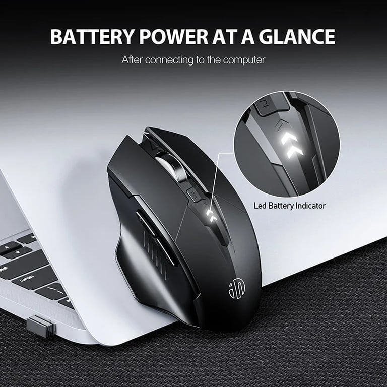 INPHIC F1 2.4G Wireless Mouse with Ergonomic Design, Rechargeable Battery, Silent Operation, Universal Compatibility, and 2.4G Wireless Technology for Smooth Cursor Control and Noise-Free Working Environment