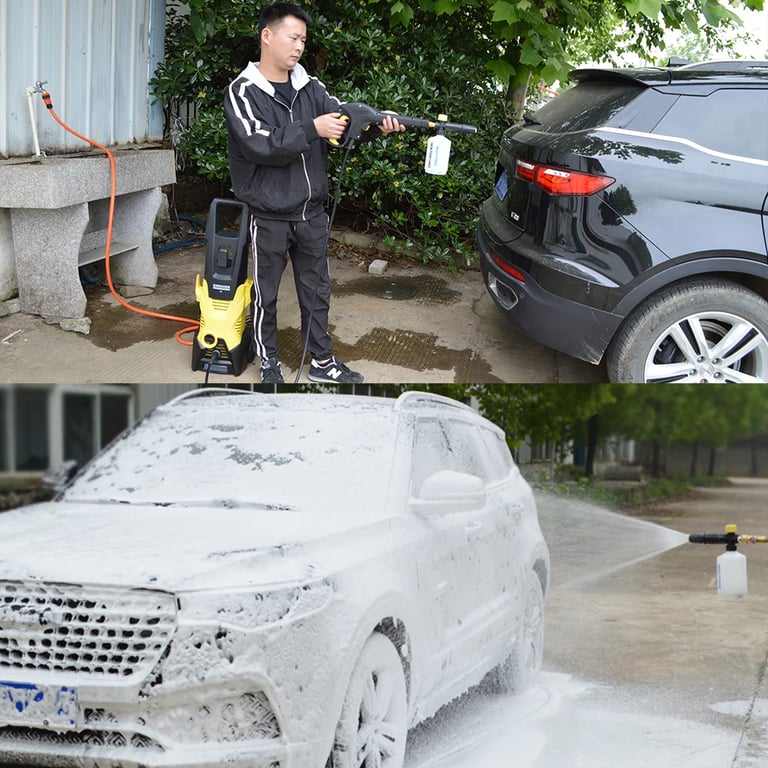 High-Quality Adjustable Foam Wash Snow Foam Lance for Daewoo, Hammer, Karcher, Huter, Makita High-Pressure Washers - Easy to Use Foam Cannon for Effective Cleaning - Wide Compatibility Foam Generator for Spotless Finish with Minimal Effort