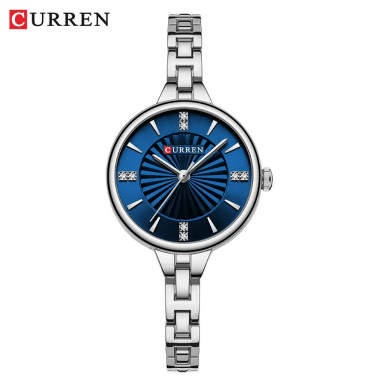 CURREN 9097 Women's Casual Quartz Watch with Waterproof Stainless Steel Strap and Luminous Display - Elegant Business Wristwatch for Women with High-Quality Quartz Movement - Sleek and Versatile Timepiece for Casual and Business Settings