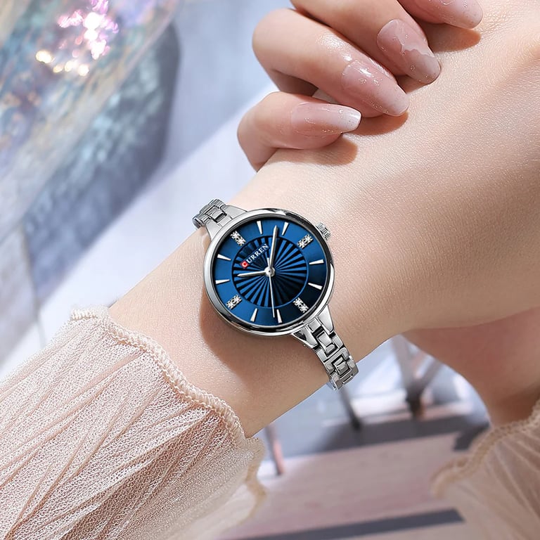 CURREN 9097 Women's Casual Quartz Watch with Waterproof Stainless Steel Strap and Luminous Display - Elegant Business Wristwatch for Women with High-Quality Quartz Movement - Sleek and Versatile Timepiece for Casual and Business Settings