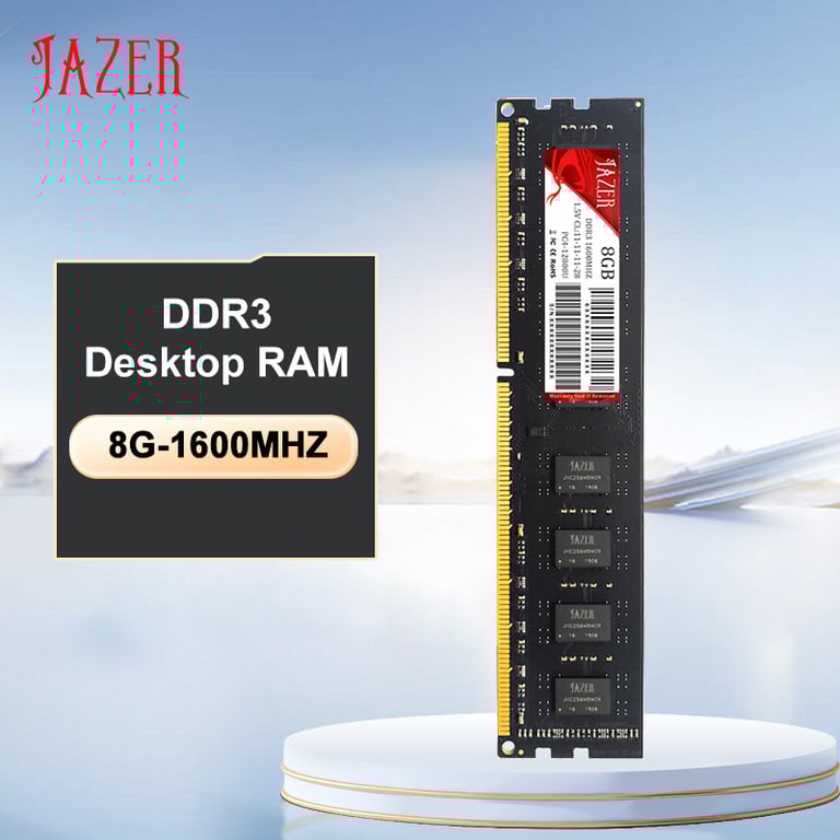 JAZER Memoria Rams DDR3 8GB 1600MHz New Dimm 1.5V Desktop Memory Module for High Performance Computing with AMD and Intel System Compatibility, Reliable and Durable Construction, Easy Installation, and Optimized Speed for Fast Data Transfer and Smooth Multitasking