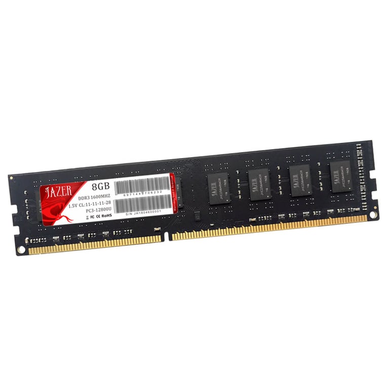 JAZER Memoria Rams DDR3 8GB 1600MHz New Dimm 1.5V Desktop Memory Module for High Performance Computing with AMD and Intel System Compatibility, Reliable and Durable Construction, Easy Installation, and Optimized Speed for Fast Data Transfer and Smooth Multitasking