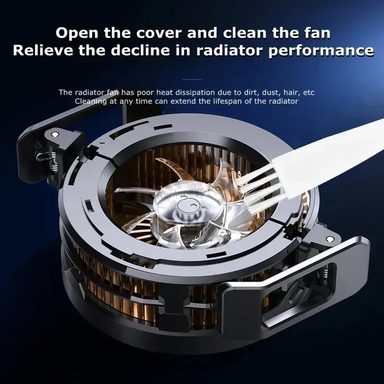 MEMO CX08 Mobile Phone Ice Cooler with Magnetic Cooling Fan Case, Radiator Design, Back Clip, Compatibility with Android and iOS, Portable Lightweight Construction, Durable Heat Sink, Enhance PUBG Gaming Experience