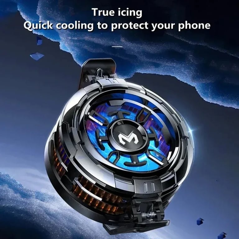 MEMO CX08 Mobile Phone Ice Cooler with Magnetic Cooling Fan Case, Radiator Design, Back Clip, Compatibility with Android and iOS, Portable Lightweight Construction, Durable Heat Sink, Enhance PUBG Gaming Experience