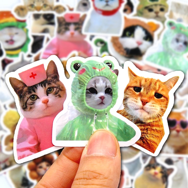 Cute Cartoon Cat Stickers for Laptops, Phones, Bicycles, and More - Waterproof PVC Decals with Adorable Designs for Kids and Adults - Easy to Apply and Remove - Create Personalized Graffiti Art - Durable and Long-Lasting Decorations for Indoor and Outdoor Use