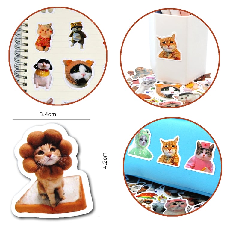 Cute Cartoon Cat Stickers for Laptops, Phones, Bicycles, and More - Waterproof PVC Decals with Adorable Designs for Kids and Adults - Easy to Apply and Remove - Create Personalized Graffiti Art - Durable and Long-Lasting Decorations for Indoor and Outdoor Use