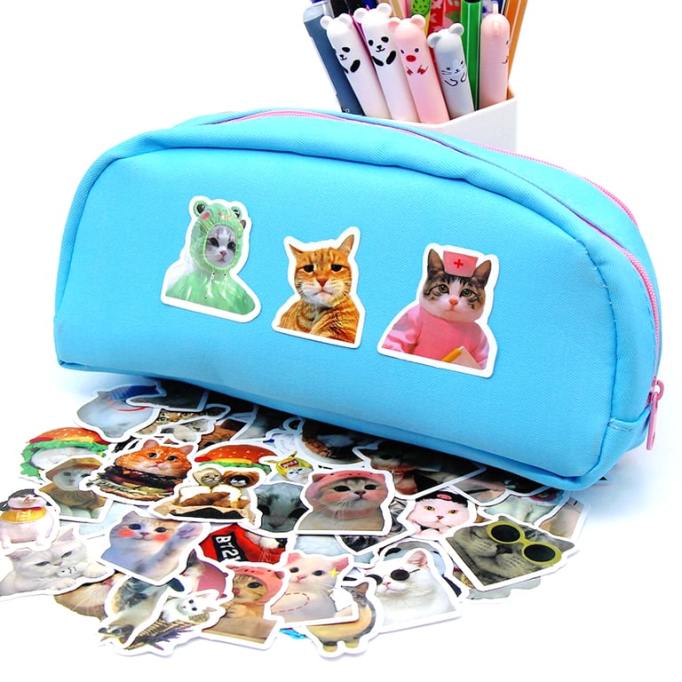 Cute Cartoon Cat Stickers for Laptops, Phones, Bicycles, and More - Waterproof PVC Decals with Adorable Designs for Kids and Adults - Easy to Apply and Remove - Create Personalized Graffiti Art - Durable and Long-Lasting Decorations for Indoor and Outdoor Use