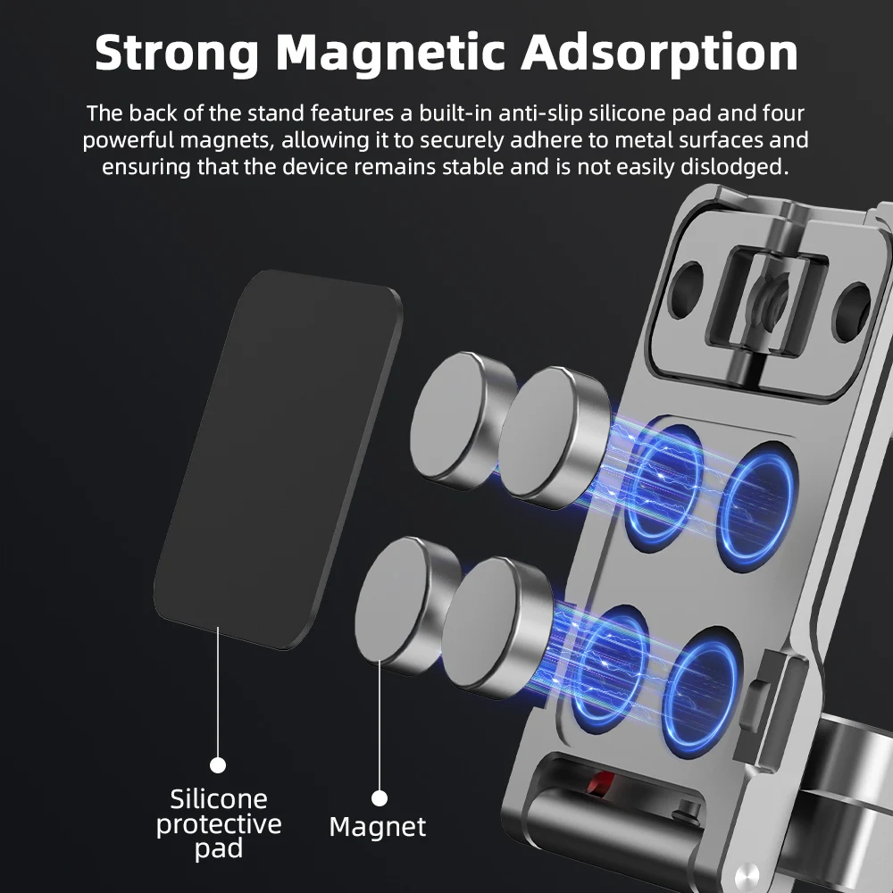 BRDRC Magnetic Adapter Frame with Expansion Bracket and Desktop Mount Base for DJI Osmo Pocket 3 Camera - Vlgo Video Shooting Accessories Kit for Enhanced Video Production - Easy to Use Magnetic Design for Quick Attachment and Detachment of Accessories