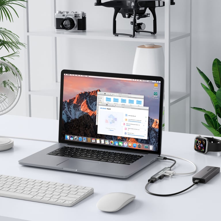 Lemorele 120cm USB HUB OTG USB A 3.0 Adapter with 4 Ports, High-Speed Data Transfer up to 5Gbps, OTG Functionality, Multi-Splitter Design, Compatible with Xiaomi, Lenovo, MacBook Pro - Ideal Laptop Accessory for Seamless Connectivity and File Transfer