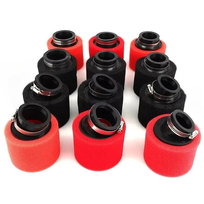 Premium Sponge Foam Air Filter for Moped, Scooter, Dirt Pit Bike, Motorcycle - Black and Red Design - Multiple Sizes 35mm to 60mm - Easy to Clean - Enhanced Airflow - Universal Compatibility - High-Quality Construction - Effective Filtration and Engine Protection