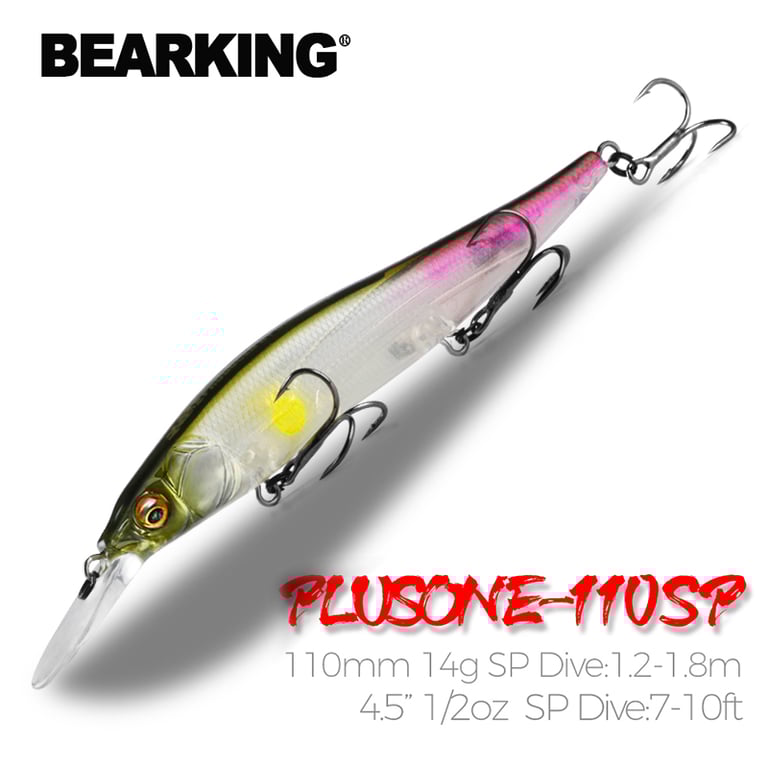 Bearking Wobbler 110mm Professional Fishing Lure for Pike and Bass - Premium Quality Jerkbait with Realistic Design, Optimal Size and Weight, Versatile Artificial Bait for Casting and Trolling - Effective Predator Tackle with Sharp Treble Hooks, Proven Performance for Anglers of All Levels