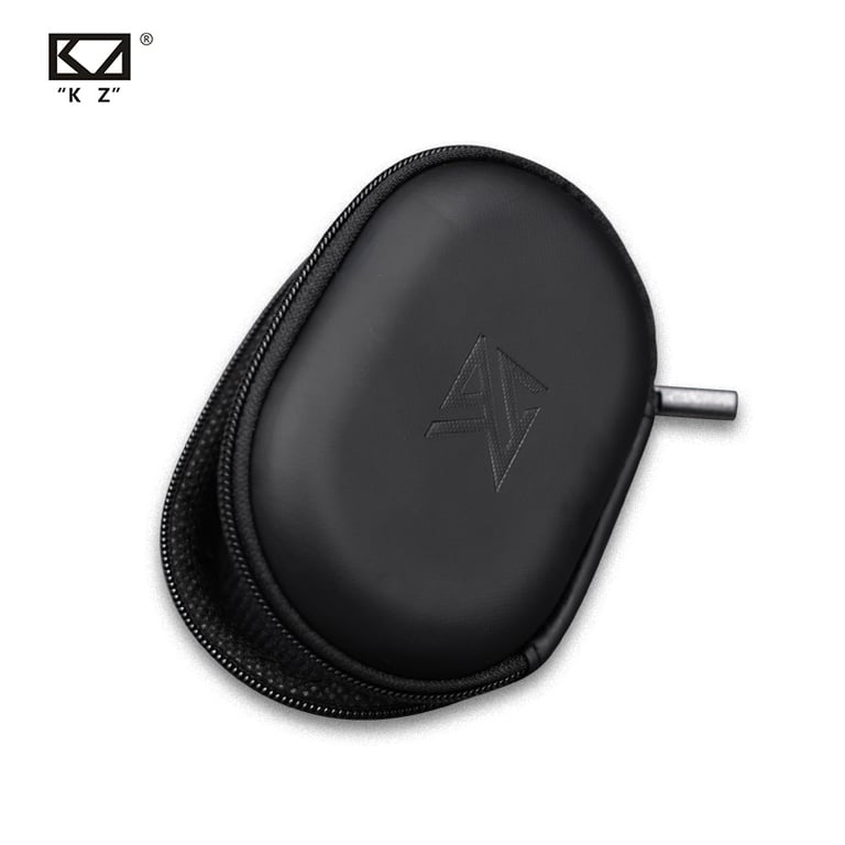 KZ Earphone Hard Case Bag for ZST ZS10 PRO X EDX Pro AS24 DQS ZNA - High-Quality Protection, Portable & Lightweight, Customized Fit, Stylish Design, Multipurpose Storage Organizer for Earphones, Cables, Cards - Black with Logo Embossed, Durable Zipper Closure