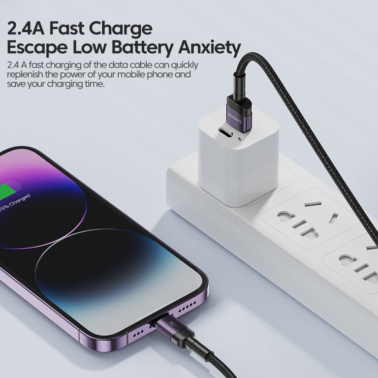 Toocki Aluminum Fast Charging USB Cable for iPhone 14, 13, 12 Pro Max, X, XS, XR, 8, 7 Plus, iPad - Durable Design, High-Speed Data Transmission, Universal Compatibility, Convenient Length - Premium Quality Charger and Sync Cable for Apple Devices