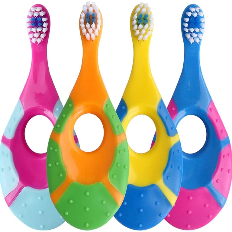 2PCS Kids Soft Bristle Toddler Toothbrush Set - BPA-Free Training Deciduous Teeth Brush with Colorful Design, Gentle on Gums and Teeth, Ergonomic Handle for Easy Grip - Ideal for Establishing Good Oral Hygiene Habits from Young Age