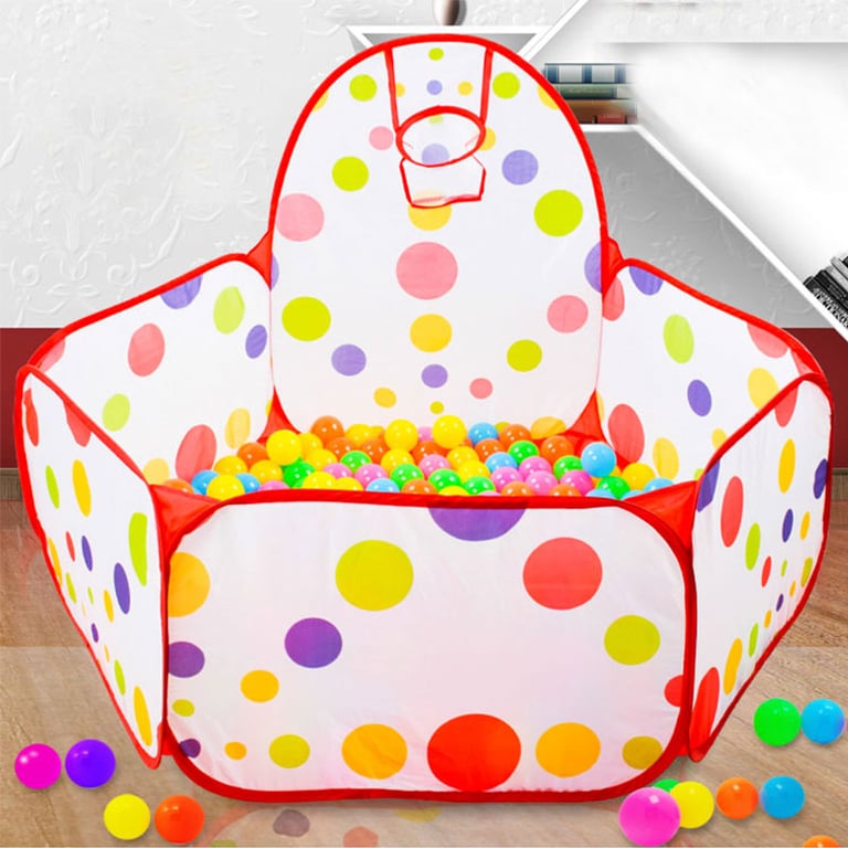 Ocean Theme Interactive Play Area with Basketball Basket - Safe and Durable Bobo Pool Toy for Children's Fun and Engaging Playtime - Easy to Set Up Indoor/Outdoor Ball Pit (0.9M) - Stimulates Creativity and Encourages Physical Activity for Motor Skill Development