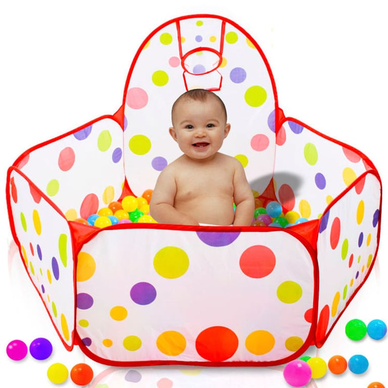 Ocean Theme Interactive Play Area with Basketball Basket - Safe and Durable Bobo Pool Toy for Children's Fun and Engaging Playtime - Easy to Set Up Indoor/Outdoor Ball Pit (0.9M) - Stimulates Creativity and Encourages Physical Activity for Motor Skill Development