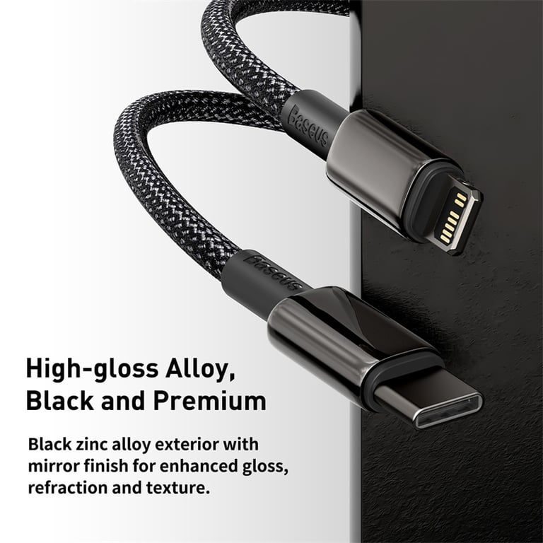 Baseus 20W USB C Cable for iPhone 14, 13, 11, 8, XR, 12, SE & Macbook - Fast Charging, Durable Construction, Secure Connection, Universal Compatibility - Power Delivery (PD) Technology, Reinforced Connectors, Flexible & Sturdy Design - 3ft Length for Convenient Use & Storage