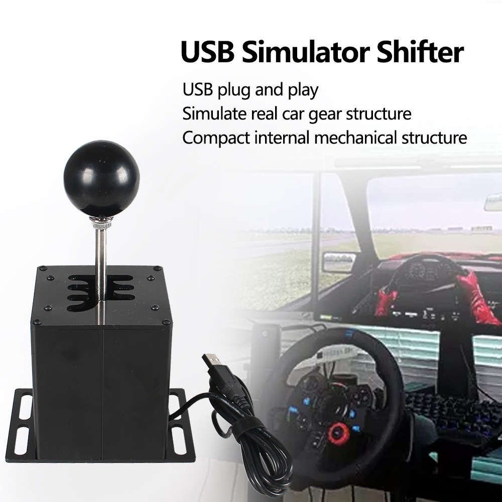 High-Quality PC USB H Gear Shifter for Logitech G27/G29/G25/G920 & Thrustmaster T300RS/GT - Realistic Simulation & Easy Installation - Durable Shift Knob for Enhanced Gaming Experience - Compatible with ETS2 & More Sim Racing Games - Plug-and-Play Design for Authentic Control