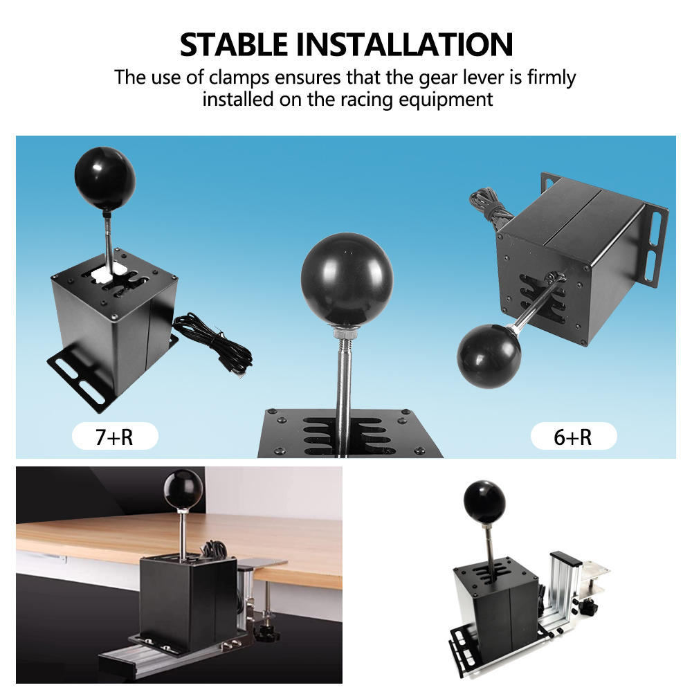 High-Quality PC USB H Gear Shifter for Logitech G27/G29/G25/G920 & Thrustmaster T300RS/GT - Realistic Simulation & Easy Installation - Durable Shift Knob for Enhanced Gaming Experience - Compatible with ETS2 & More Sim Racing Games - Plug-and-Play Design for Authentic Control