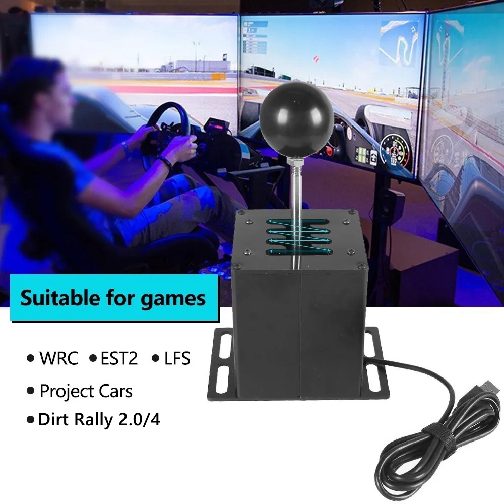 High-Quality PC USB H Gear Shifter for Logitech G27/G29/G25/G920 & Thrustmaster T300RS/GT - Realistic Simulation & Easy Installation - Durable Shift Knob for Enhanced Gaming Experience - Compatible with ETS2 & More Sim Racing Games - Plug-and-Play Design for Authentic Control