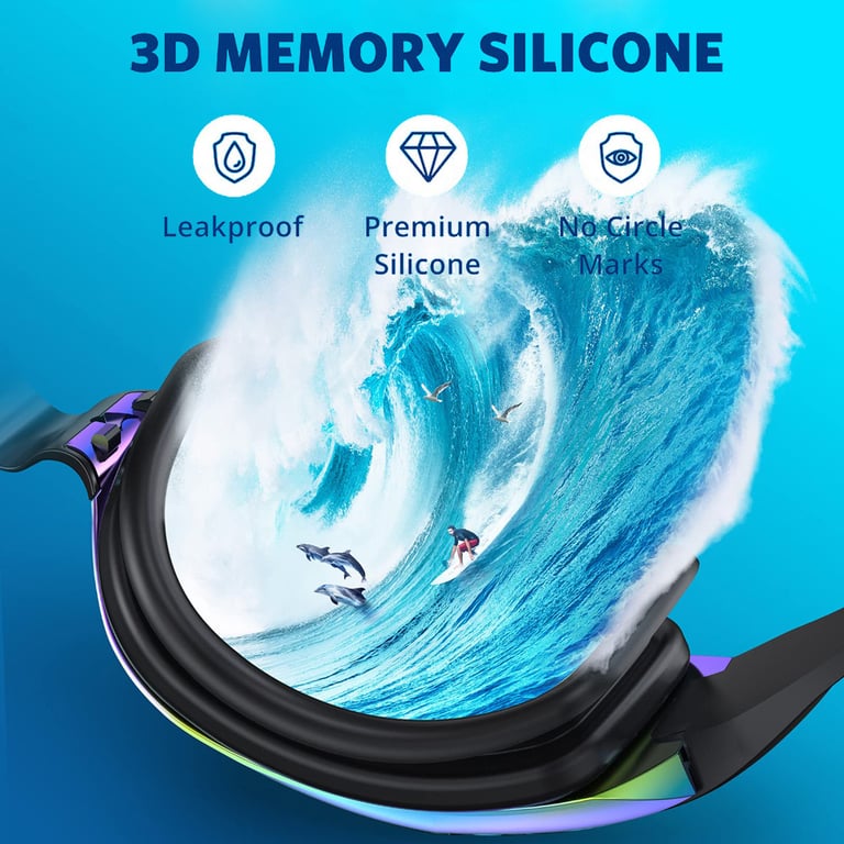 Professional Hydrodynamic Swim Goggles for Adults, Men, Women, and Youth - Waterproof, Anti-Fog, 100% UV Protection, No-Leak Design, Adjustable Straps - Ideal for Enhanced Performance, Clear Vision, and Eye Safety in Swimming - Comfortable and Secure Fit for Intense Activities