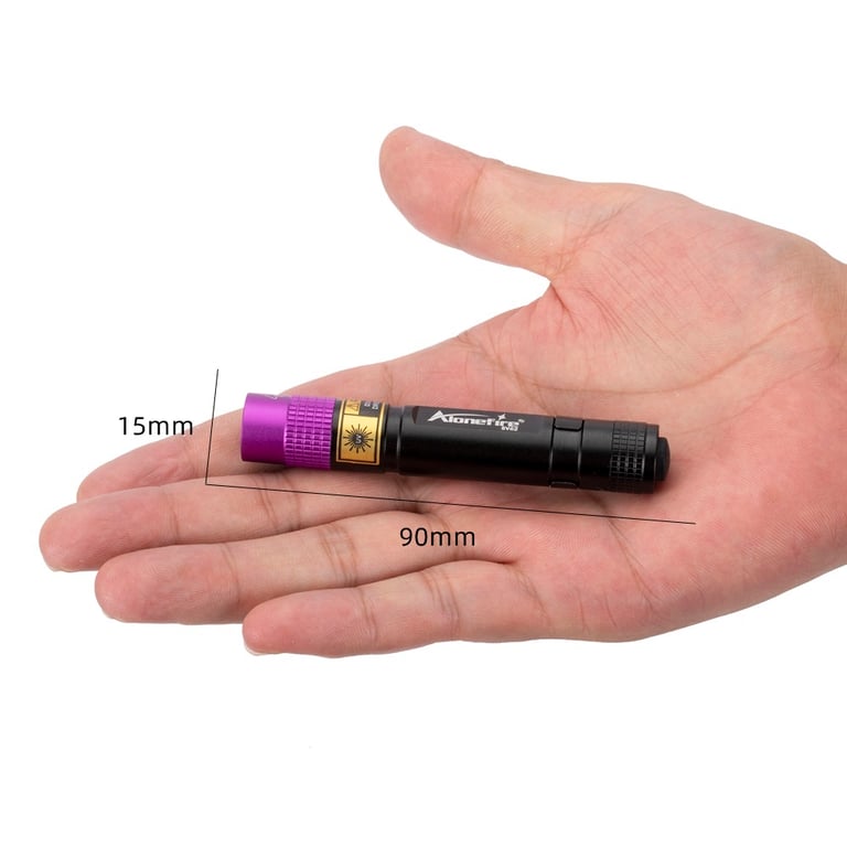 High-Powered 365/395nm UV Flashlight for Detecting Pet Urine, Stains, Scorpions, and Invisible Ink - Compact, Portable, and Durable Blacklight Detector Lamp for Versatile Use - Easy-to-Use Mini Ultraviolet Torch for Professionals and Everyday Users