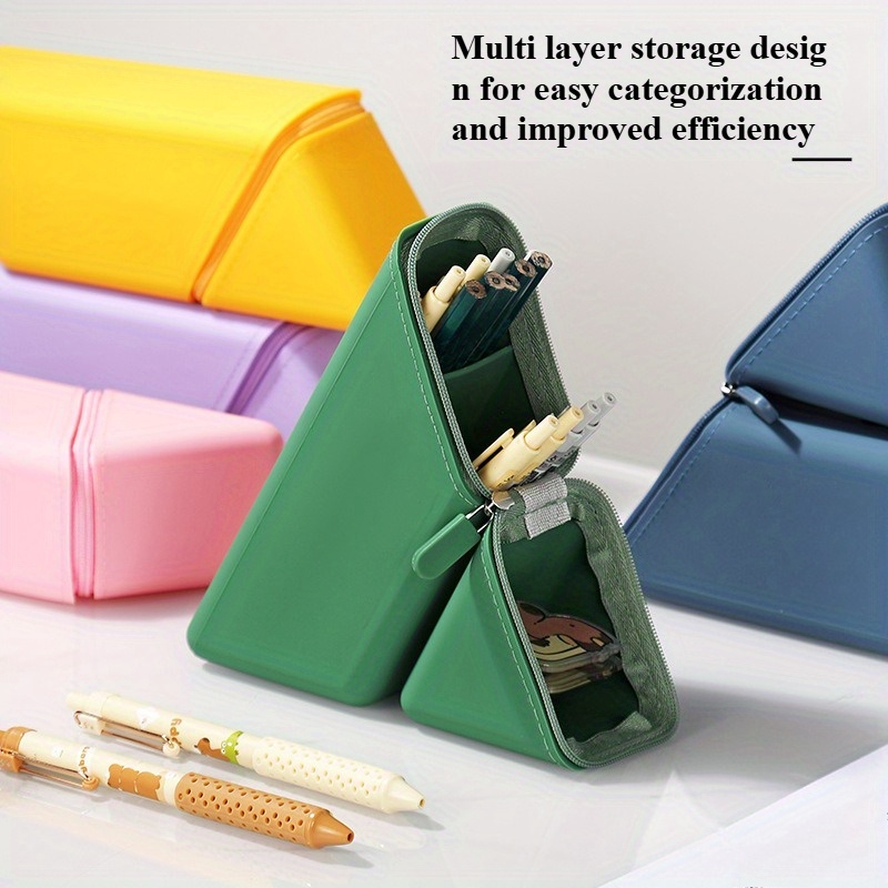 Foldable Silicone Pen Holder Organizer for Office and Study Space - Stylish, Durable, and Multi-Purpose Desk Organizer for Pens, Pencils, and More - Easy to Clean and Portable Stationery Cup - Perfect Gift for Students and Professionals