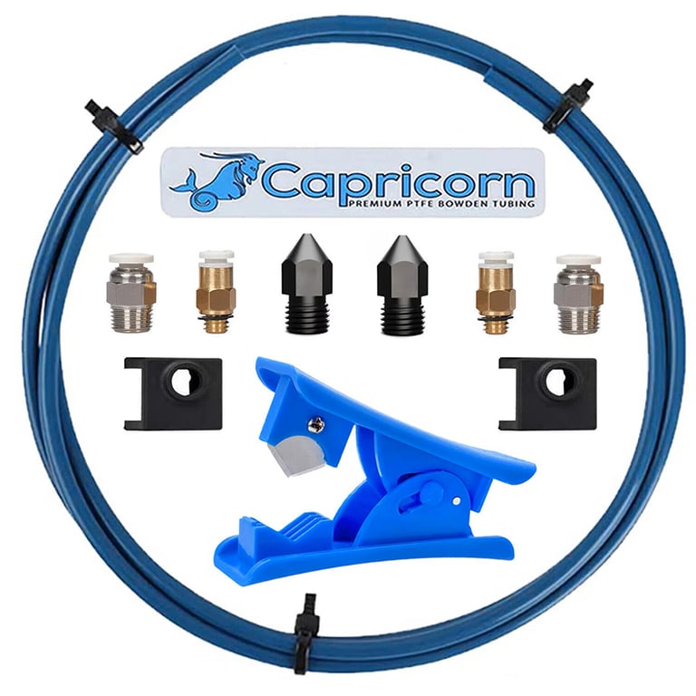 Creality 3D Capricorn Bowden PTFE Tubing XS Serie Blue - 1 Meter Length, Quick Fitting, Pneumatic Fitting Push, Compatible with 1.75mm Filament - Premium Material for Smooth Filament Feeding and Reliable Printing Experience