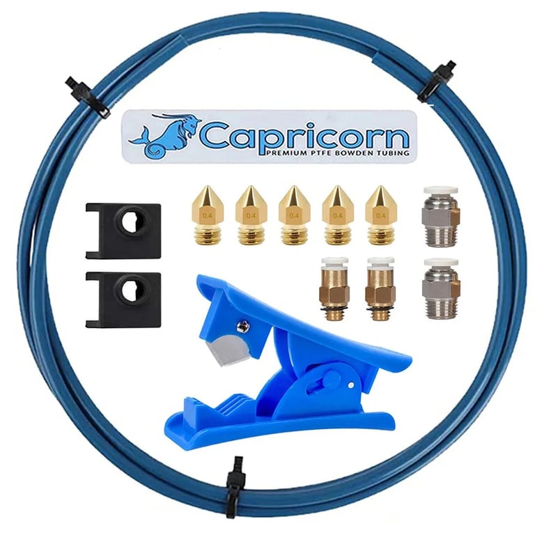 Creality 3D Capricorn Bowden PTFE Tubing XS Serie Blue - 1 Meter Length, Quick Fitting, Pneumatic Fitting Push, Compatible with 1.75mm Filament - Premium Material for Smooth Filament Feeding and Reliable Printing Experience