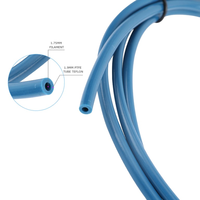 Creality 3D Capricorn Bowden PTFE Tubing XS Serie Blue - 1 Meter Length, Quick Fitting, Pneumatic Fitting Push, Compatible with 1.75mm Filament - Premium Material for Smooth Filament Feeding and Reliable Printing Experience