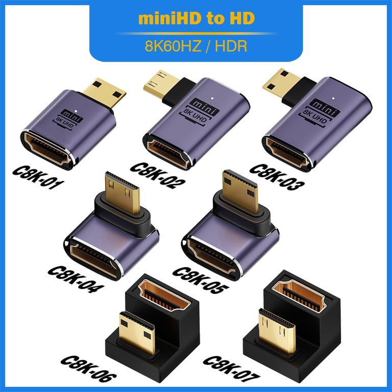 Premium Mini Micro HDMI to HDMI 2.1 Converter Adapter for Ultra-Fast 8K 60Hz and 4K 120Hz Content Transfer with Crystal Clear Picture and Sound, Wide Compatibility for HDTVs, Projectors, PS4, PS5, Laptops, and PCs - Compact and Easy-to-Use for Enhanced Gaming and Streaming Experience