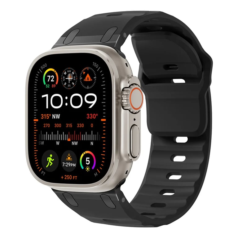 Premium Silicone Sport Strap with Stainless Steel Correa Bracelet for Apple Watch Series 9, 8, 7, SE, 10 - Durable, Flexible, and Stylish Band with Ultra 2 Design - Skin-Friendly, Easy to Install, Available in Various Colors - Perfect for Active Lifestyle and Sports Activities