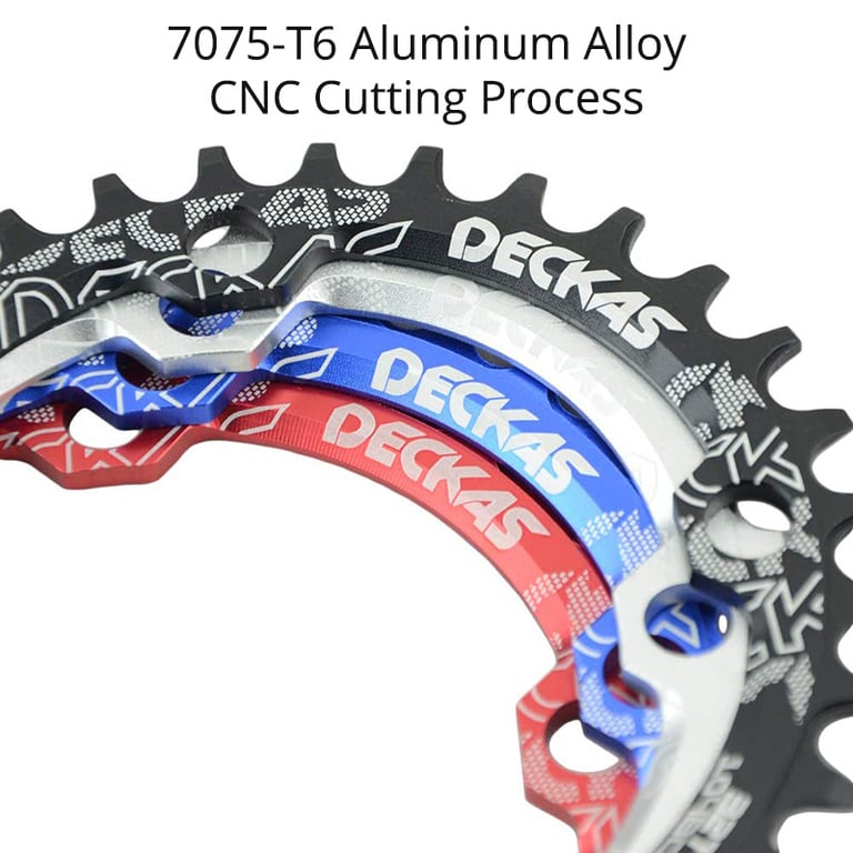 DECKAS 104 BCD Chainring - Durable Aluminum Alloy, Optimal Tooth Configuration, Narrow Wide Design, 12-Speed and 11-Speed Compatibility, Single-Speed Performance for Mountain Biking - 32T, 34T, 36T, 38T Options Available